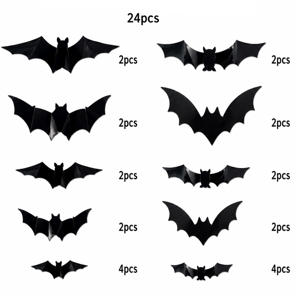 SpookyGlow – Inquietante e suggestivo – Decorazione da parete LED a forma di pipistrello per Halloween