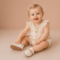 Thumbnail for PrincessLace – Eleganti e carine – Scarpine da neonato con pizzo e chiusura in velcro