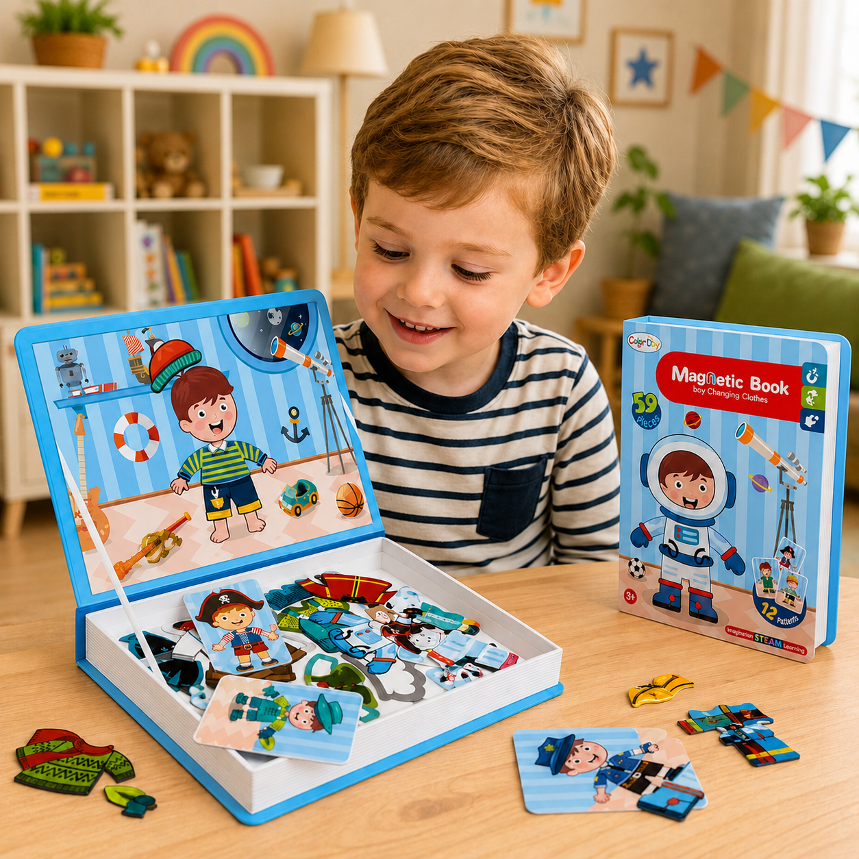 MagniPlay – Educativo e creativo – Libro di puzzle magnetici