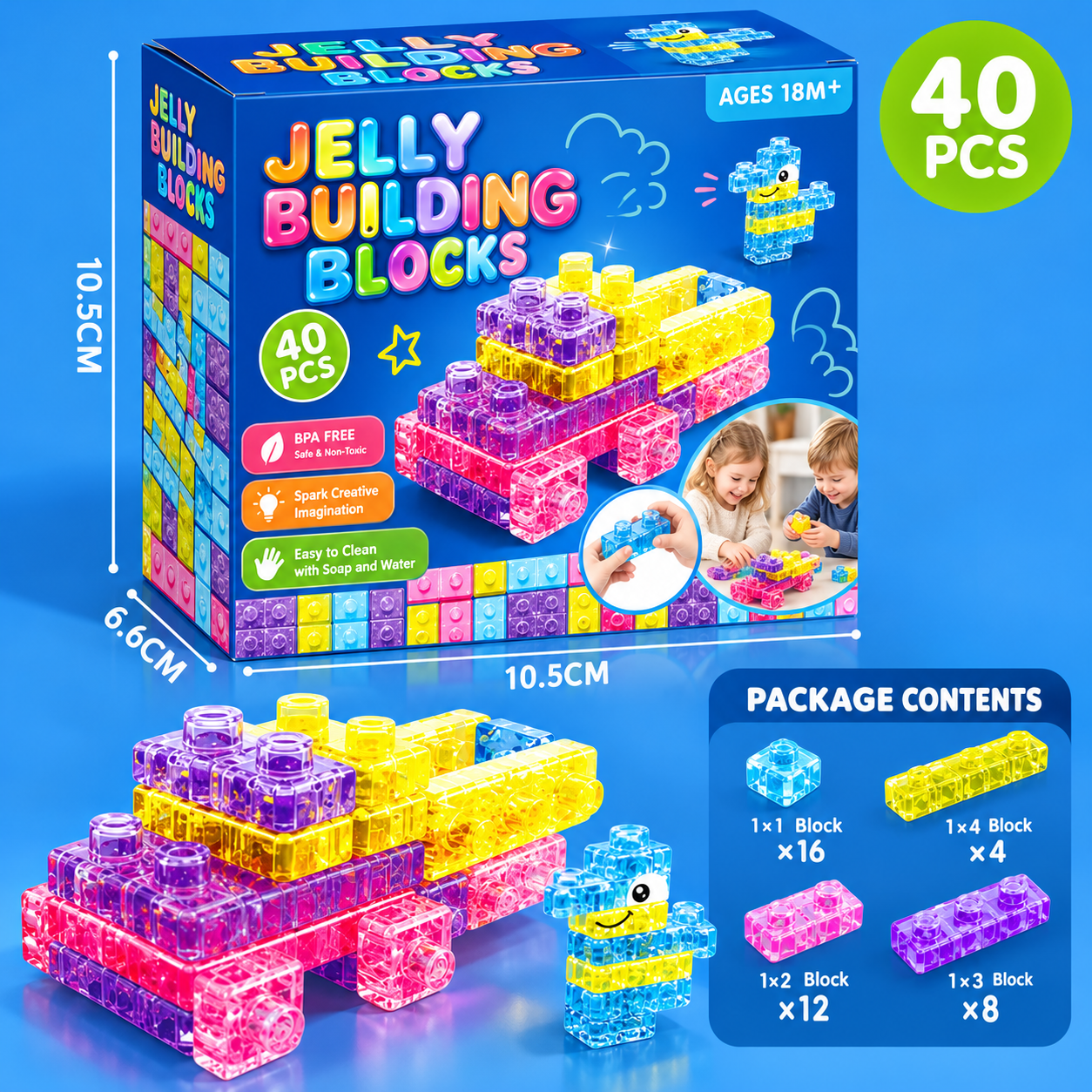 JellyBuild – Morbidi e creativi – Mattoncini flessibili in gelatina