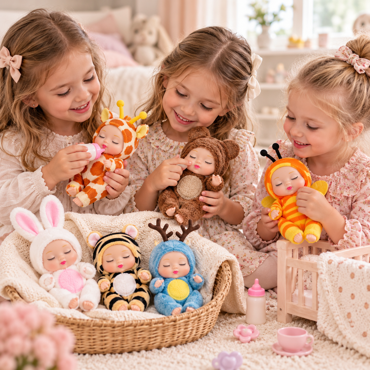 LittleDolly – Carino e coccoloso – Bambolina con un allegro costume da animale