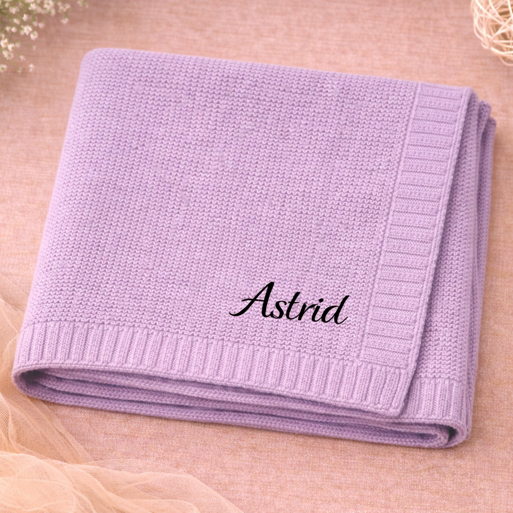 Personalized Baby Blanket – Morbida e unica – Coperta in cotone personalizzata con ricamo
