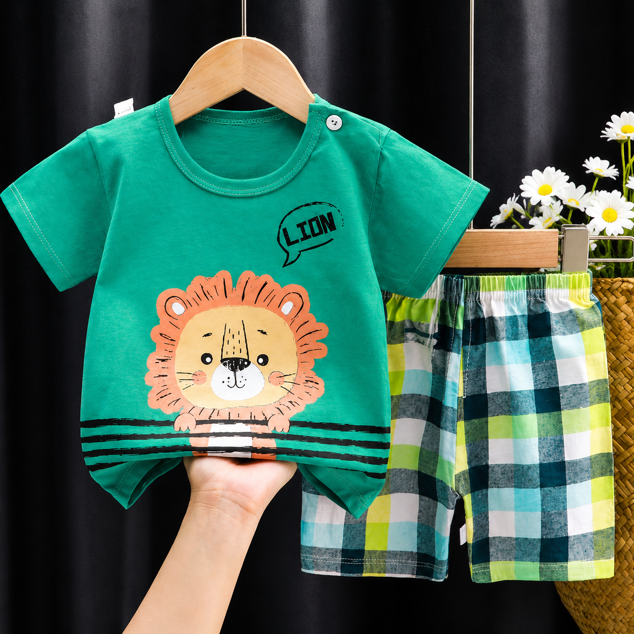 Mini Fashion™ - Abbigliamento stampa leone - Set estivo da bambino