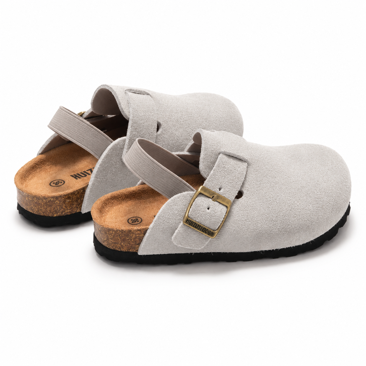 LittleWalk – Comodi e alla moda – Sandali zoccoli in pelle scamosciata
