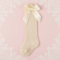 Thumbnail for LittleCharm – Delicate ed eleganti – Calzettoni da bambina con fiocco