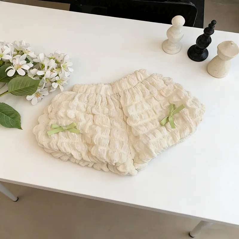 LovelyBloom – Morbidi e carini – Pantaloncini da bambino con volant e fiocco