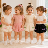 LovelyBloom – Morbidi e carini – Pantaloncini da bambino con volant e fiocco