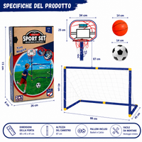 Thumbnail for Kids Ball Games - Doppio divertimento - Set di giocattoli per il calcio e il basket