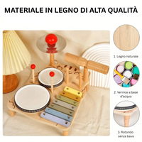 Thumbnail for Woods – Musicale ed educativo – Batteria in legno per bambini piccoli