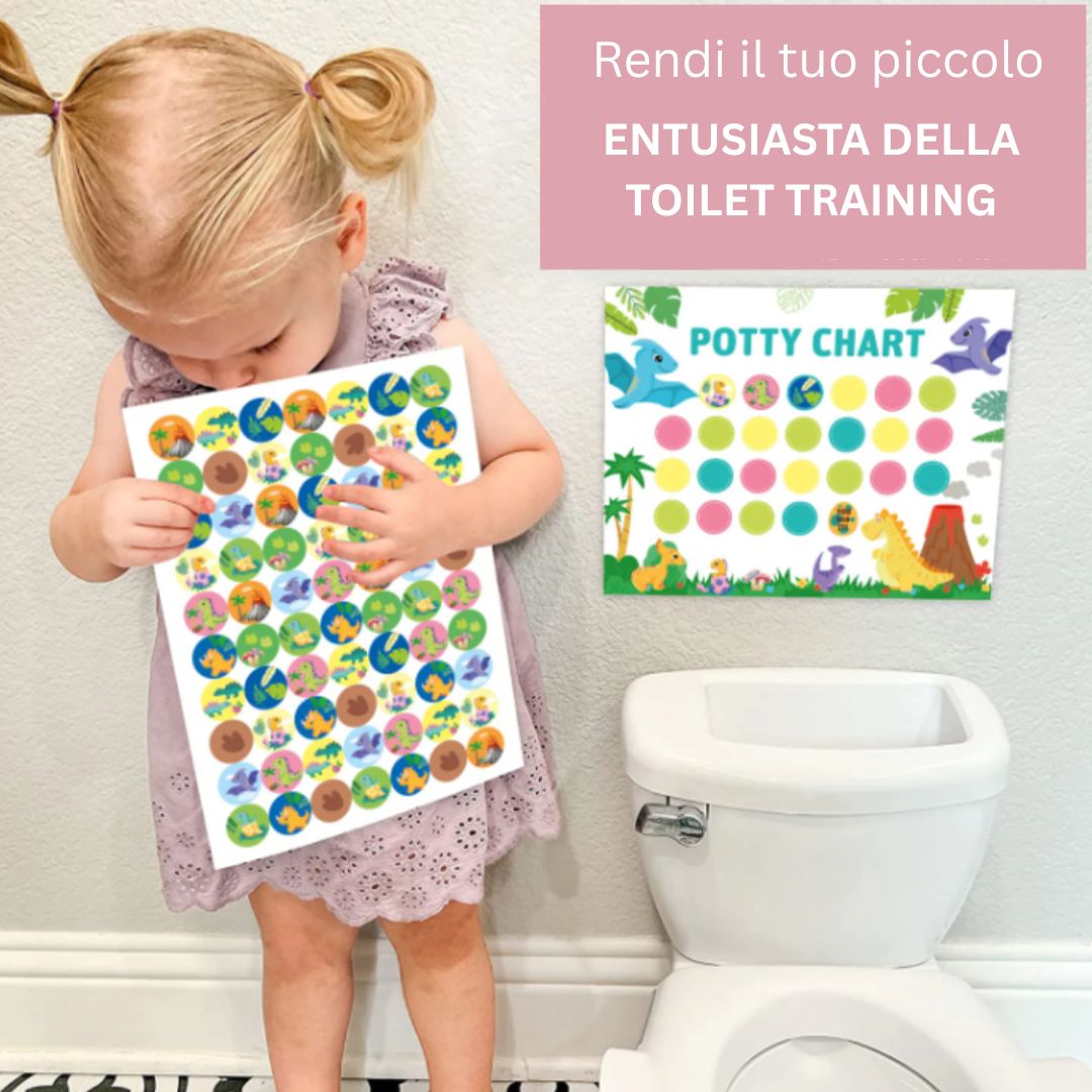 Potty Training – Giocoso e motivante - scheda per l'uso del vasino con adesivi
