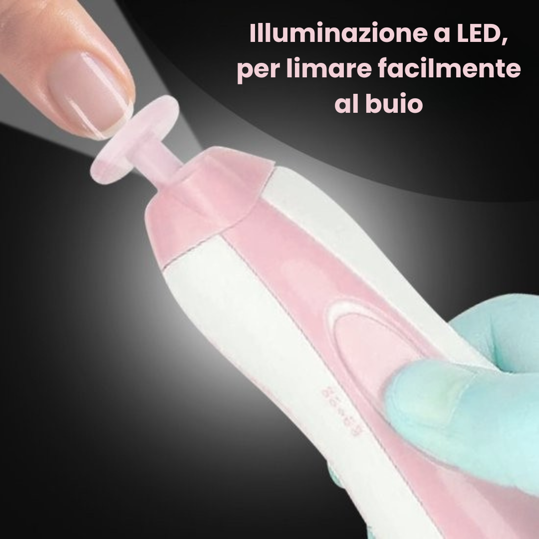 SafeCare – Silenzioso e sicuro – Set elettrico per limare le unghie dei bambini
