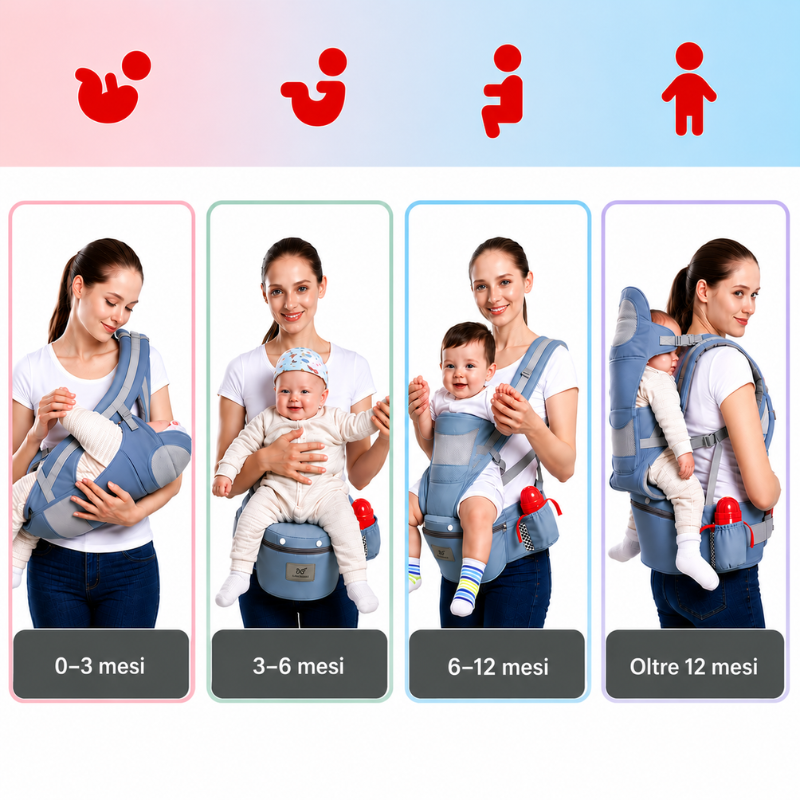 CozyCarry – Pratico e regolabile – Marsupio 3 in 1 per bambini