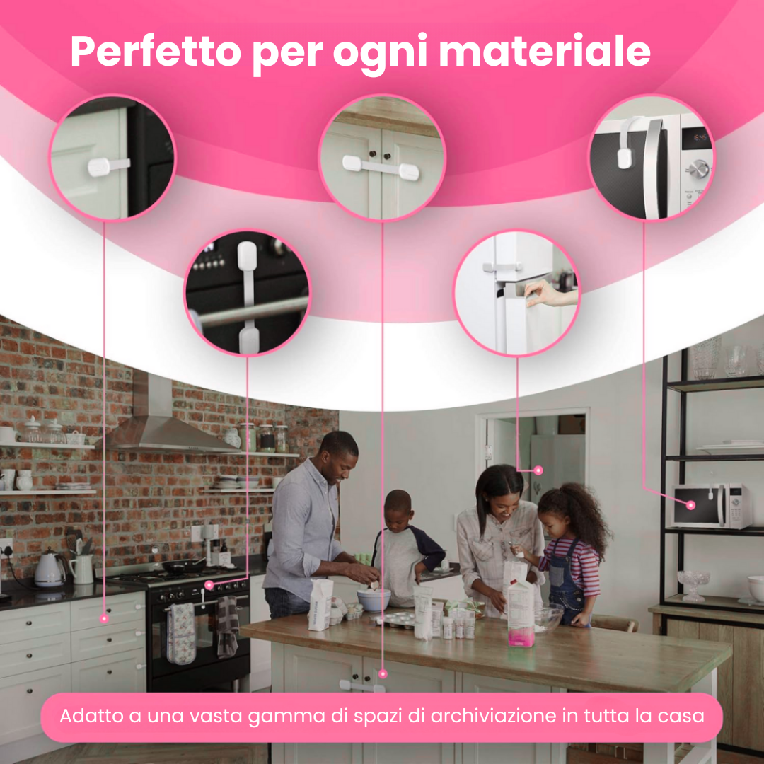 Milo & Moon – Sicurezza invisibile – Chiusure di sicurezza per armadi e cassetti a prova di bambino (8 pezzi)