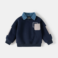 Thumbnail for CoolJunior – Caldo ed elegante – Maglione da ragazzo con collo in denim