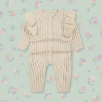 Thumbnail for MiniAurora – Morbido ed elegante – Tutina lavorata a maglia per neonati con ali d'angelo e fascia per la testa