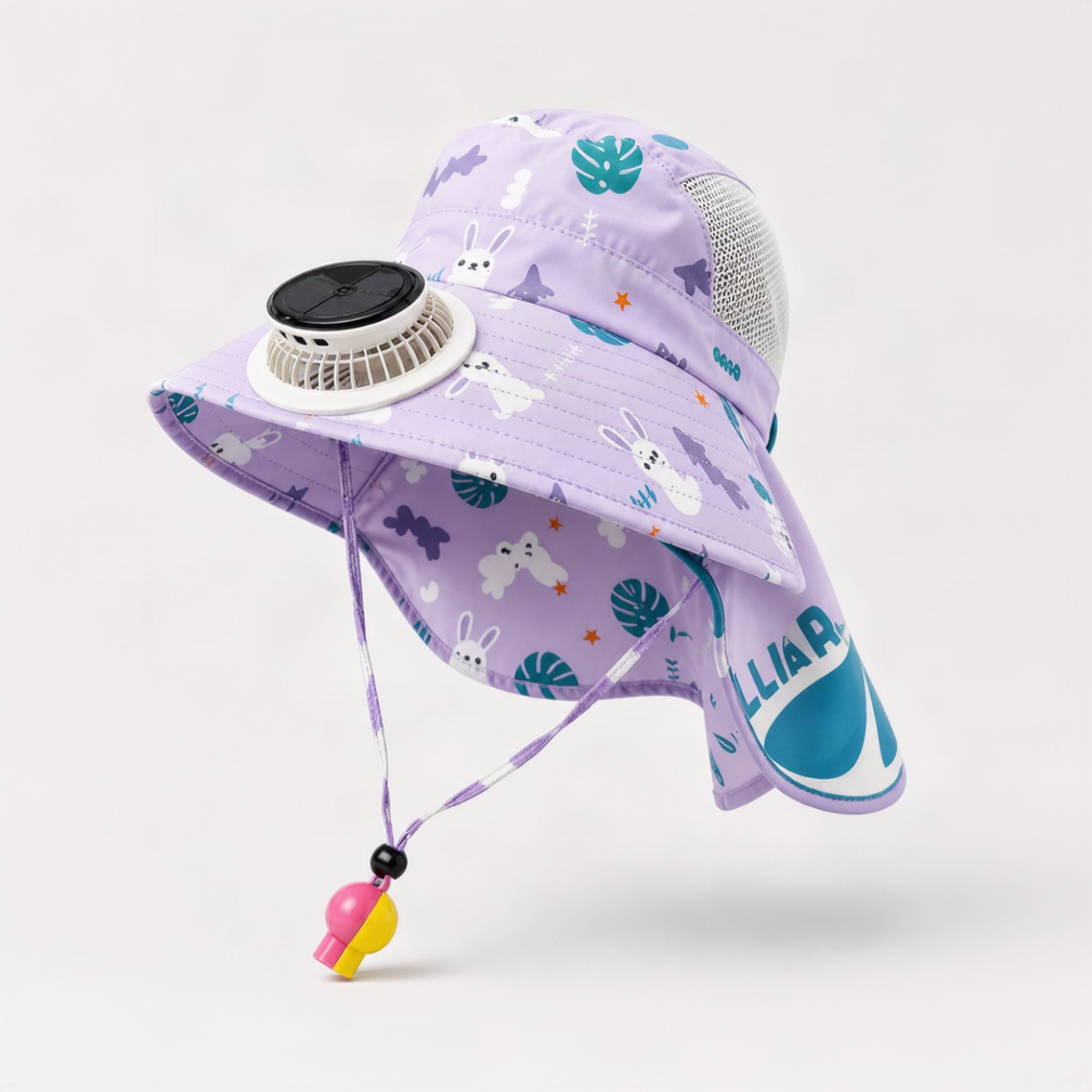 HappyShade – Protezione solare e raffreddamento – Cappellino estivo per bambini con ventilatore