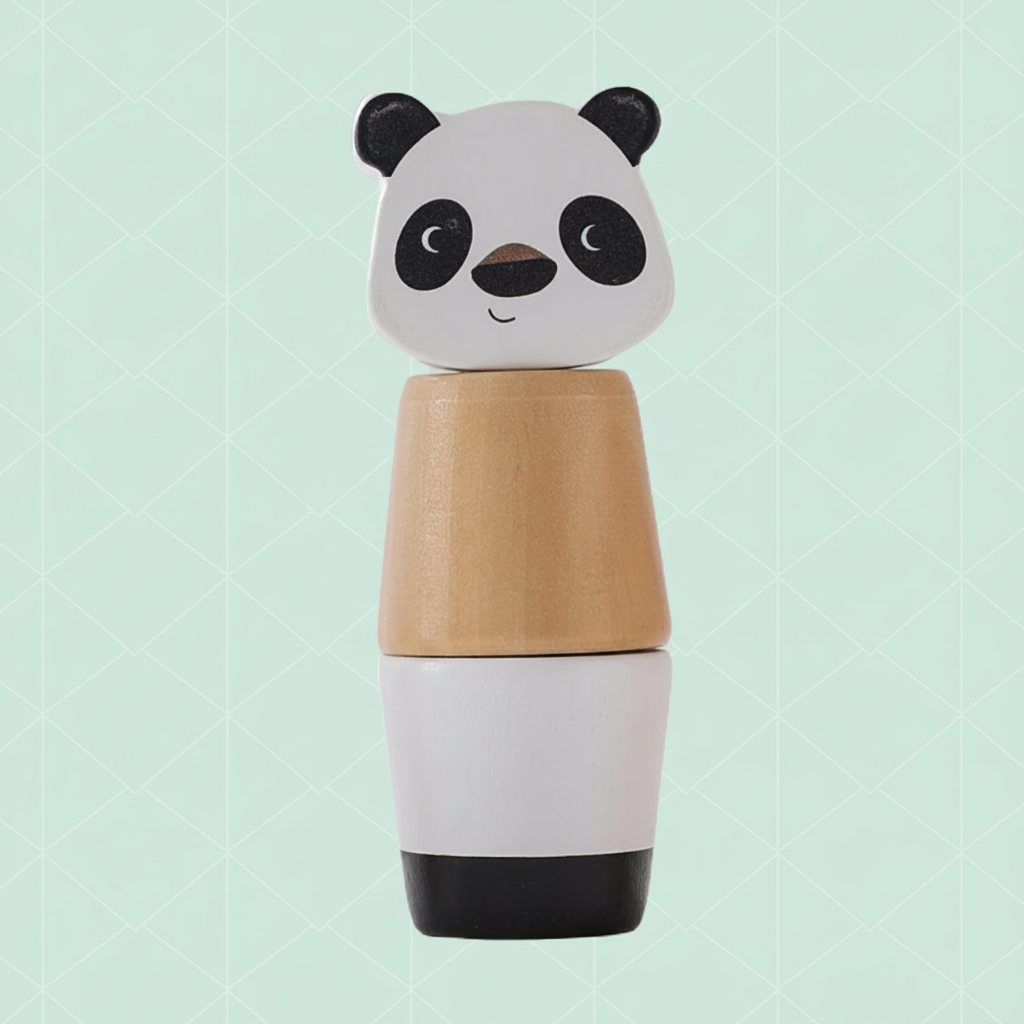 WoodyFriends – Motricità e divertimento – Giocattoli impilabili a forma di animali in legno