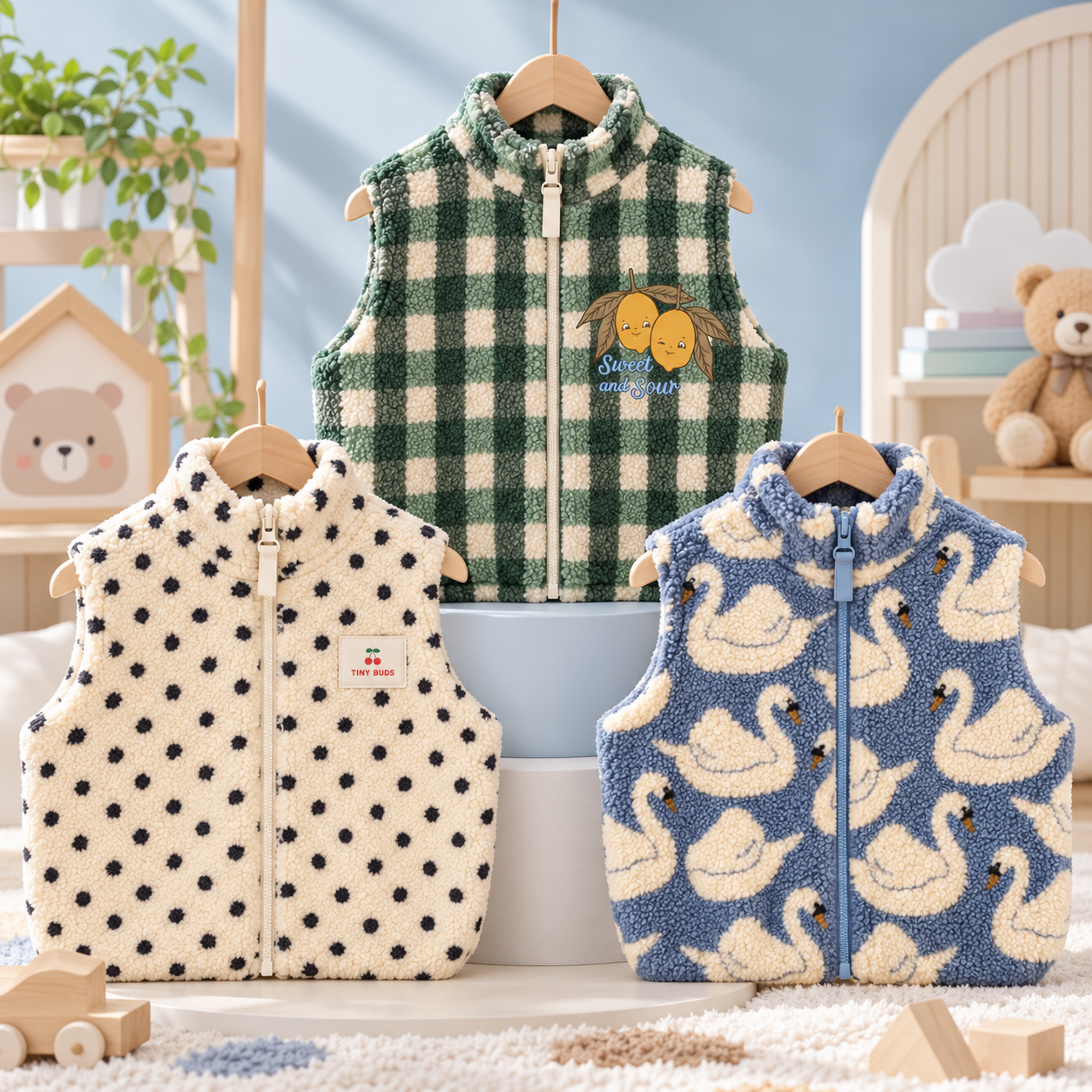 TinyWarm – Accogliente e confortevole – Gilet in peluche per bambini