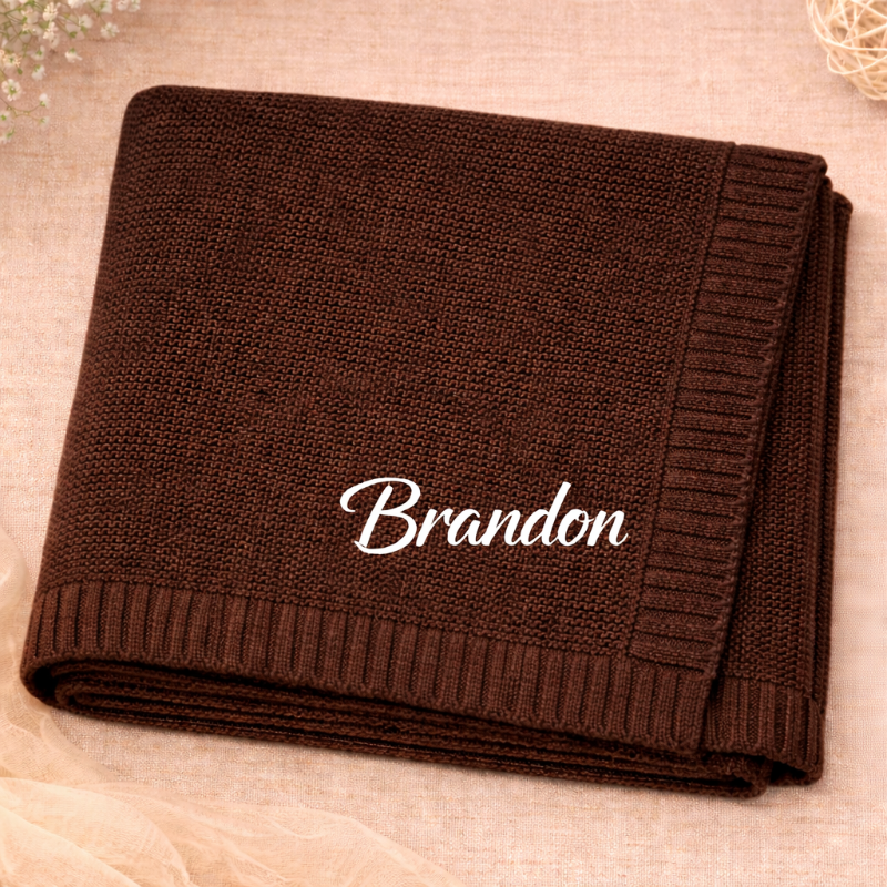 Personalized Baby Blanket – Morbida e unica – Coperta in cotone personalizzata con ricamo