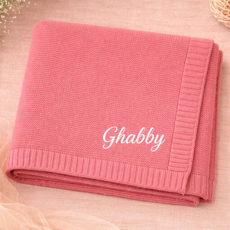 Personalized Baby Blanket – Morbida e unica – Coperta in cotone personalizzata con ricamo