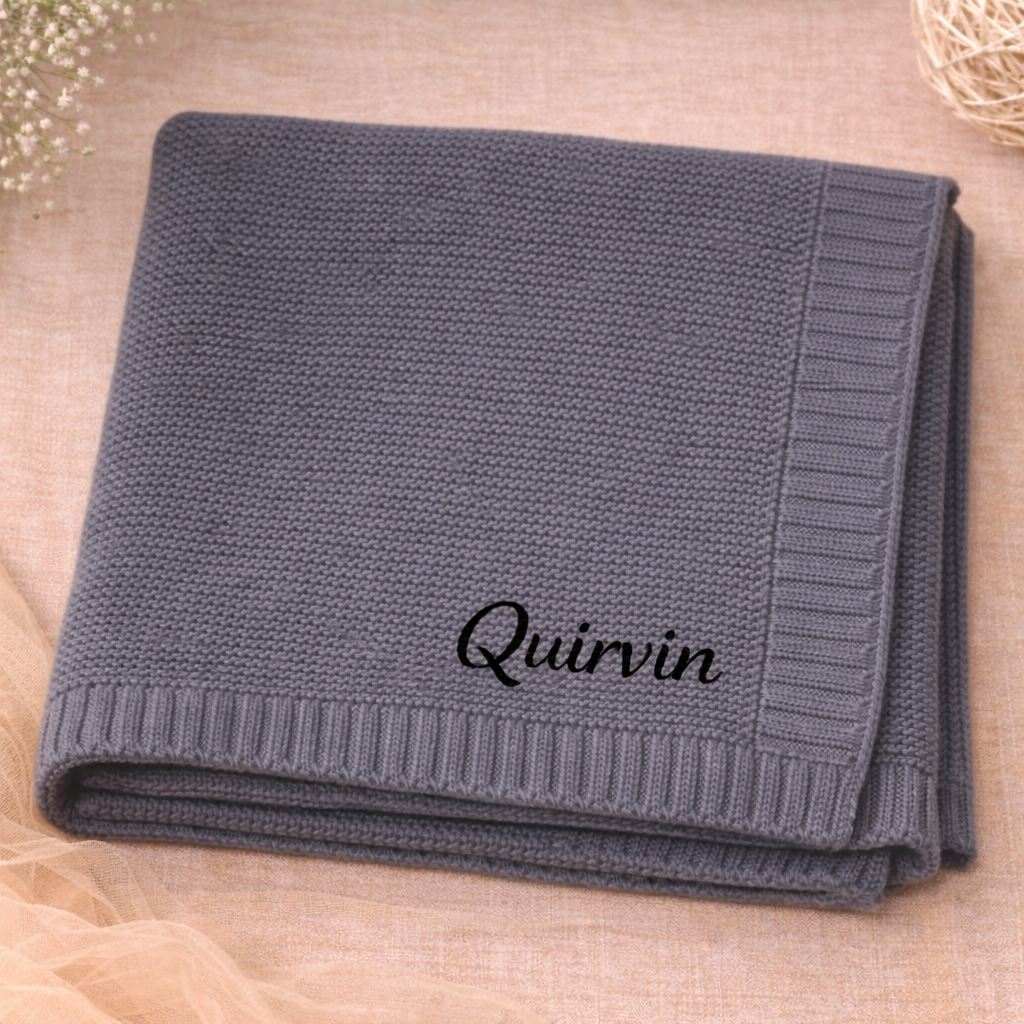 Personalized Baby Blanket – Morbida e unica – Coperta in cotone personalizzata con ricamo