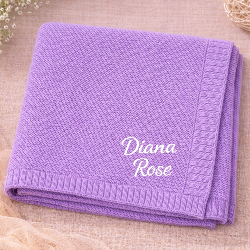 Personalized Baby Blanket – Morbida e unica – Coperta in cotone personalizzata con ricamo