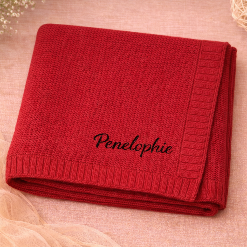 Personalized Baby Blanket – Morbida e unica – Coperta in cotone personalizzata con ricamo