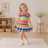 RainbowBabe – Fresco e colorato – Abito polo per bambinas