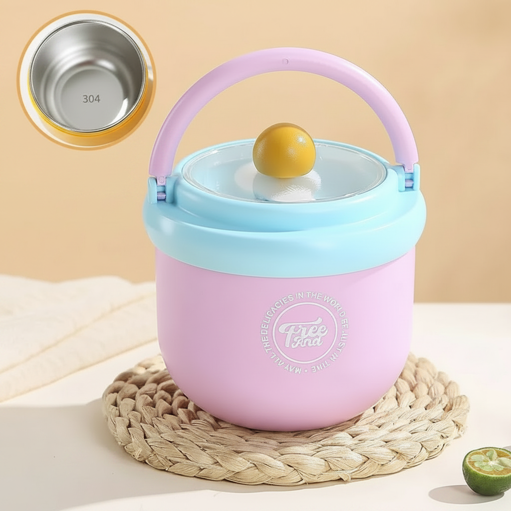 MealMate – Pratico e isolante – Ciotola da pranzo in acciaio inossidabile con cucchiaio