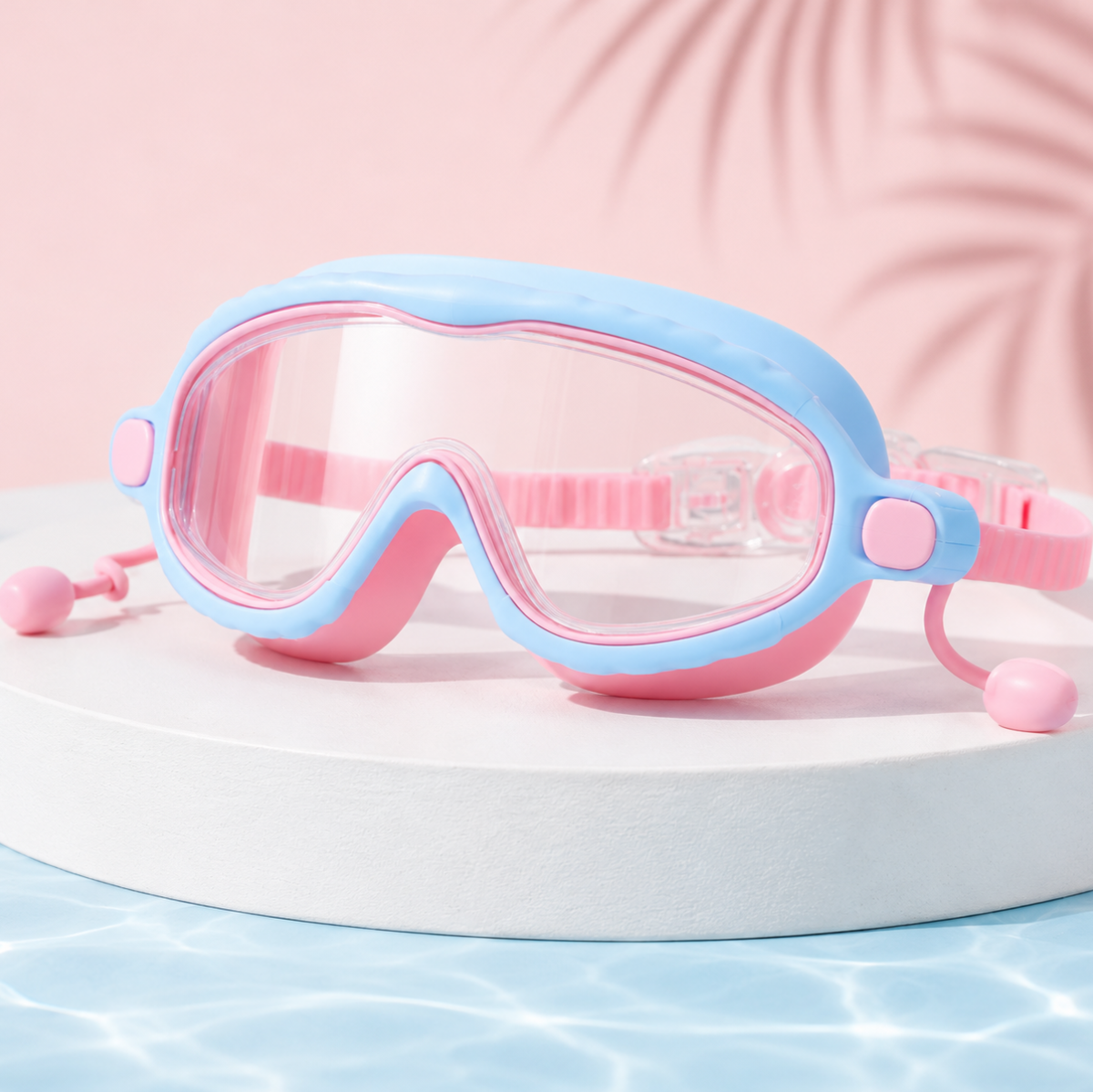 AquaVision – Protezione antiappannamento e anti-UV regolabile – Occhialini da nuoto in silicone con tappi per le orecchie