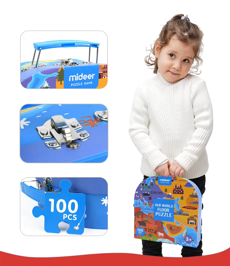 GeoMap – Istruttivo e divertente – Puzzle da pavimento con mappa del mondo