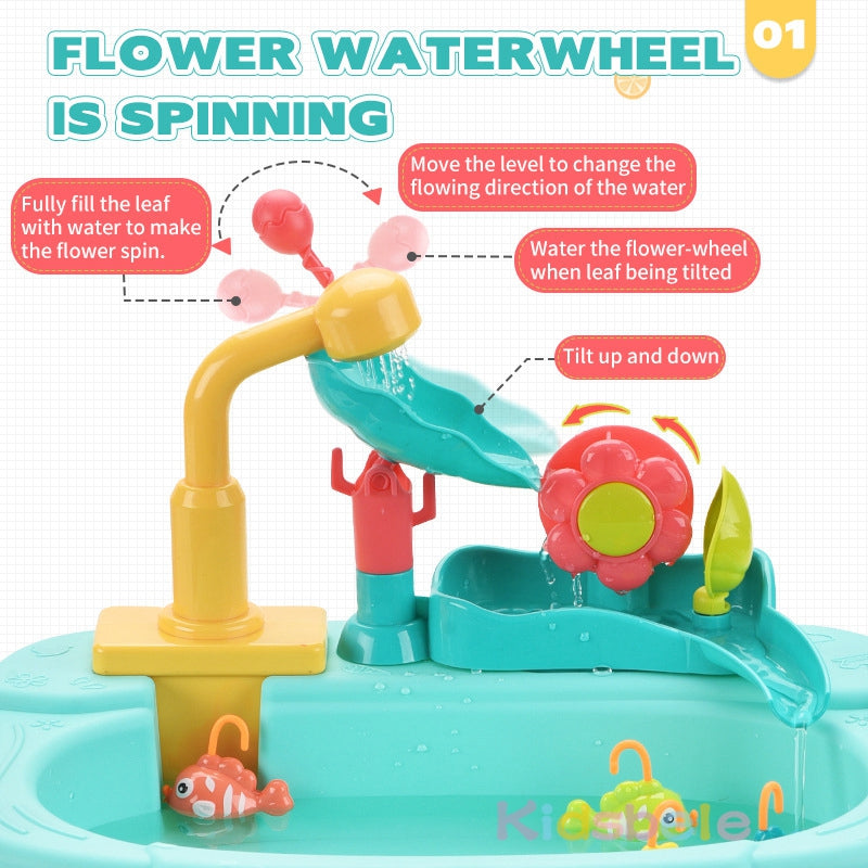 SinkPlay – Fantasia e sviluppo – Lavandino giocattolo e gioco di pesca 2 in 1