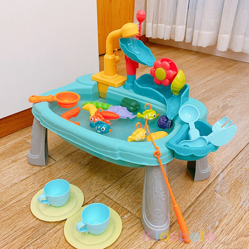 SinkPlay – Fantasia e sviluppo – Lavandino giocattolo e gioco di pesca 2 in 1
