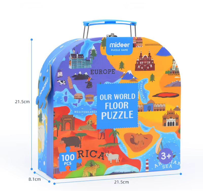 GeoMap – Istruttivo e divertente – Puzzle da pavimento con mappa del mondo