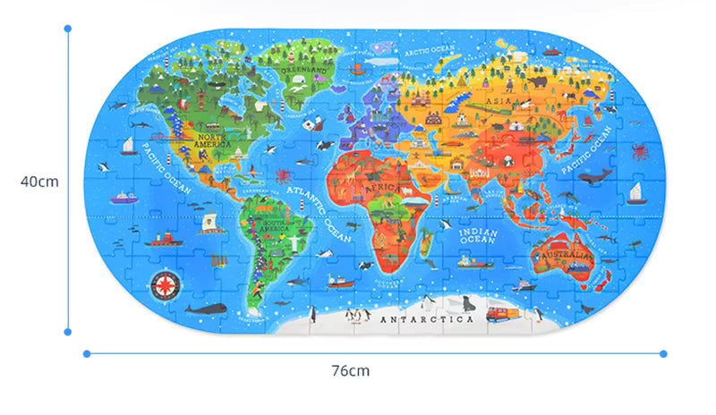 GeoMap – Istruttivo e divertente – Puzzle da pavimento con mappa del mondo