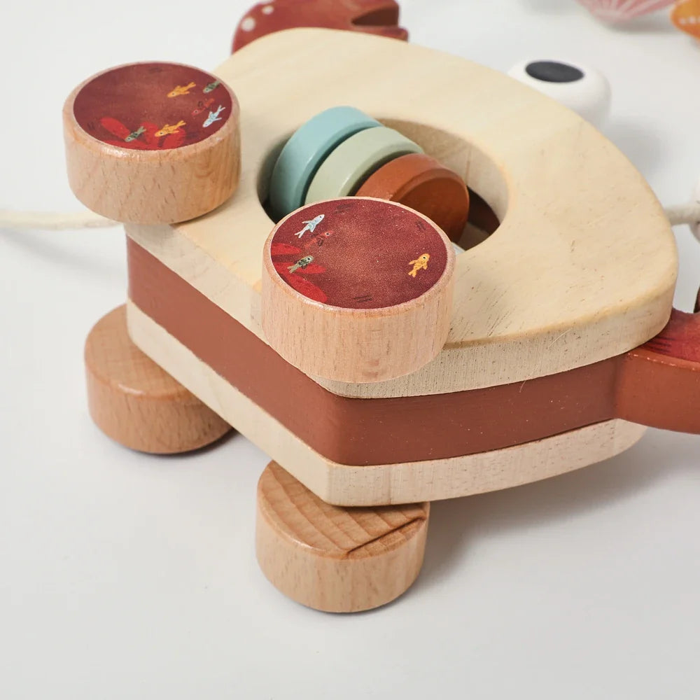 Crab Pull Toy™ – Giocare e imparare – Granchio di legno