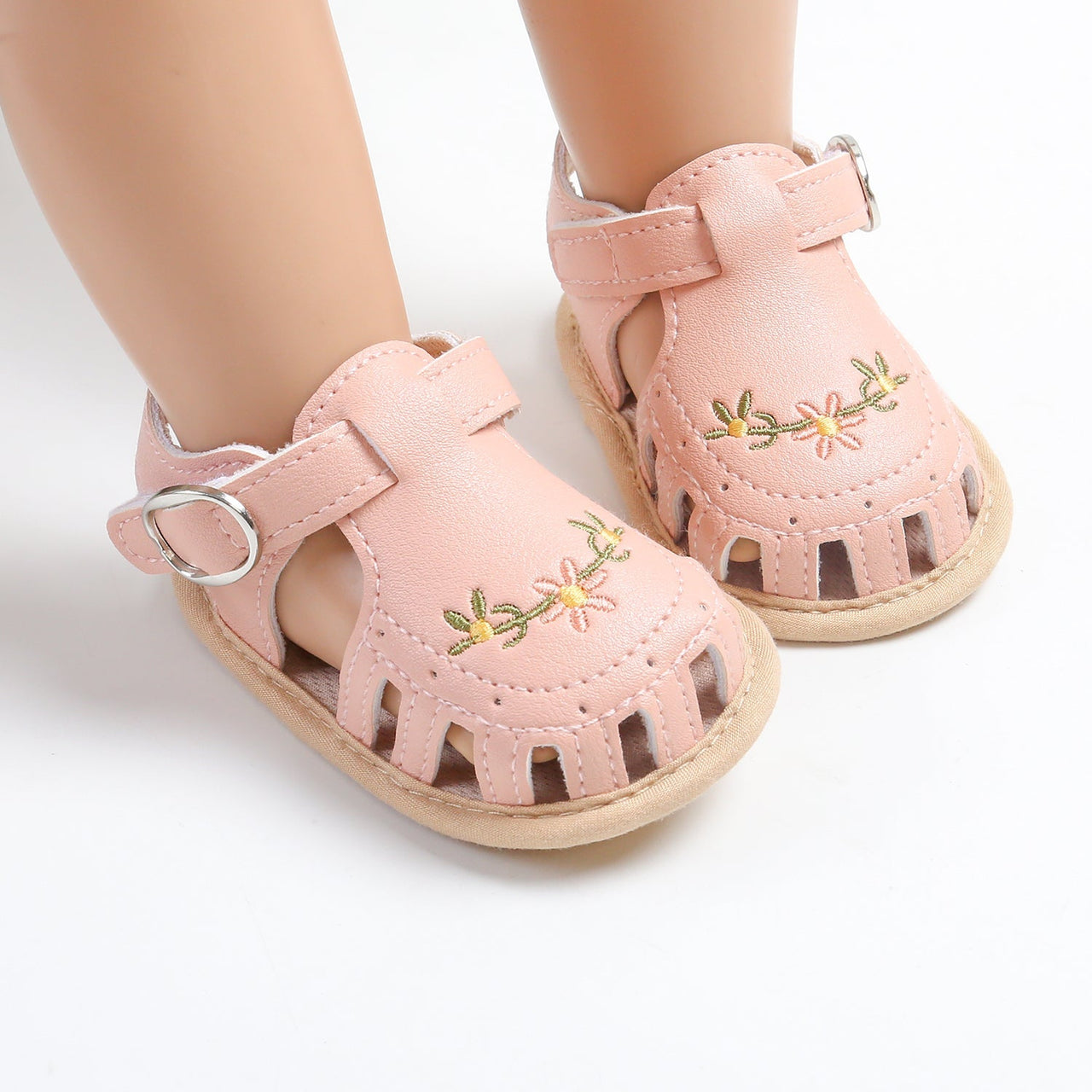 TinyPetals – Comfort e stile – Sandali per neonati con ricamo floreale