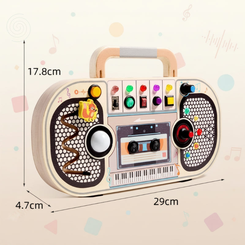 Wooden Busy Board – Motricità e interazione – Attività con il pannello musicale