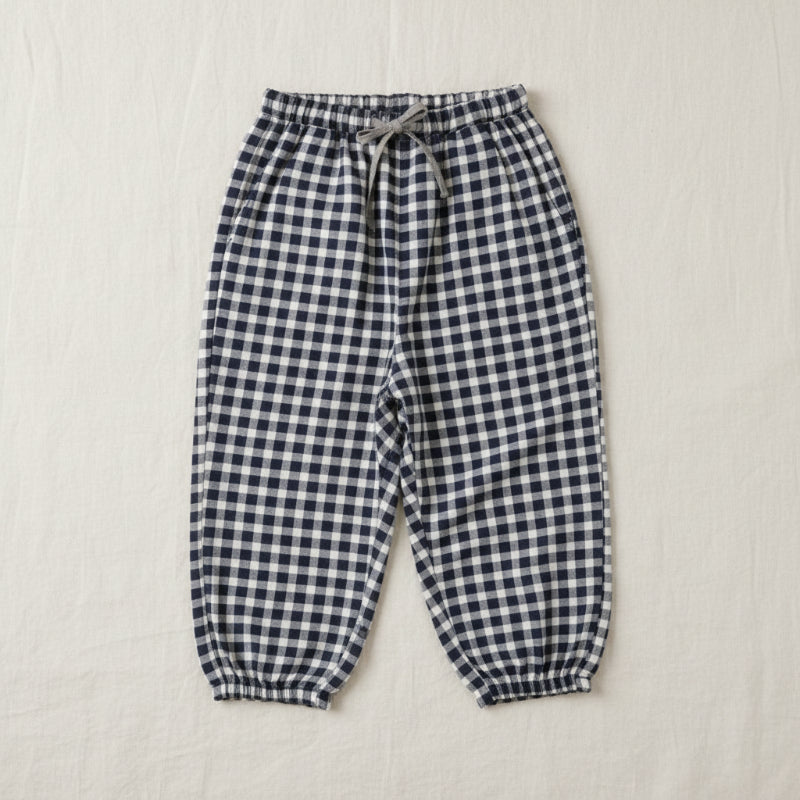Plaid Cotton Pants – Leggeri e traspiranti – Pantaloni casual stile palloncino/harem