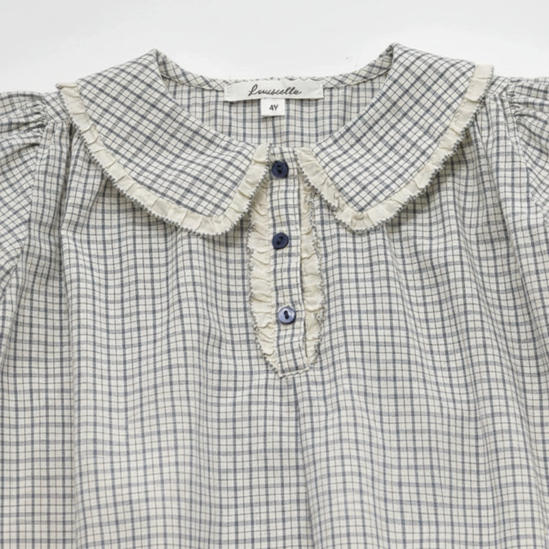 Check Dress – Morbido e traspirante – Collo classico con maniche a sbuffo