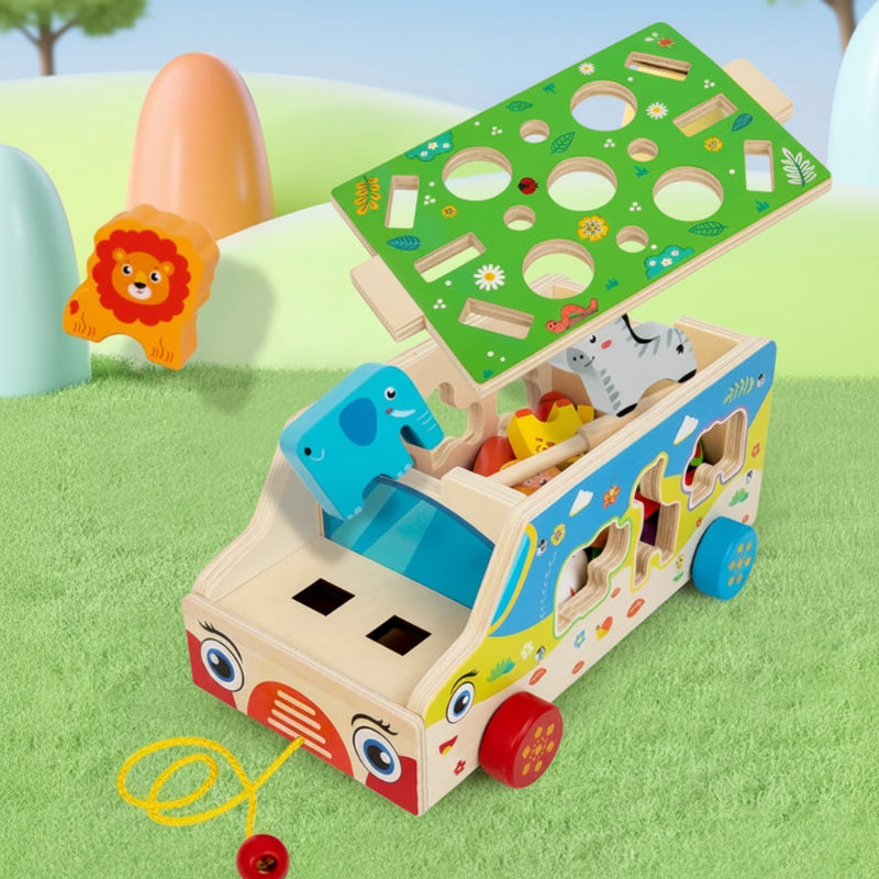 Montessori Animal Matching Toy – Istruttivo e interattivo – Carretto giocattolo con puzzle