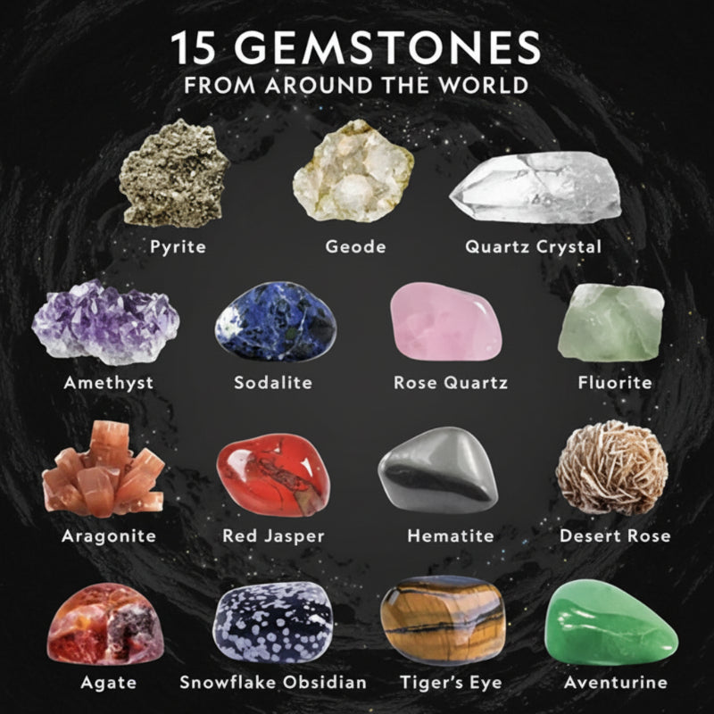 Gemstone Dig Kit – Da scoprire e istruttivo – Set per il recupero di cristalli