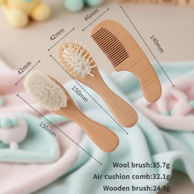 Personalized Hairbrush – Delicato e unico – Set personalizzato di spazzole per capelli per neonati