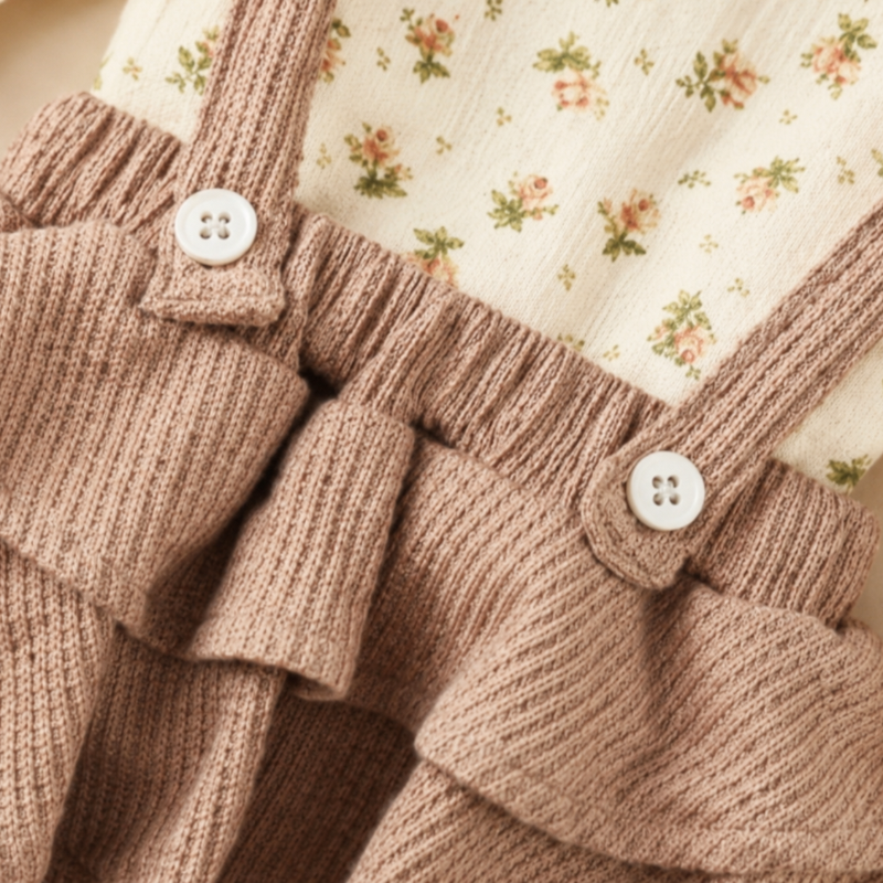 SweetPea – Completo per neonata con volant e stampa floreale