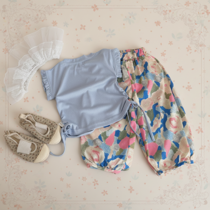 Sleeveless Tops & Pants – Delicato ed elegante – Set estivo per bambini