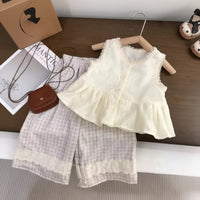 Thumbnail for Sleeveless Tops & Pants – Delicato ed elegante – Set estivo per bambini