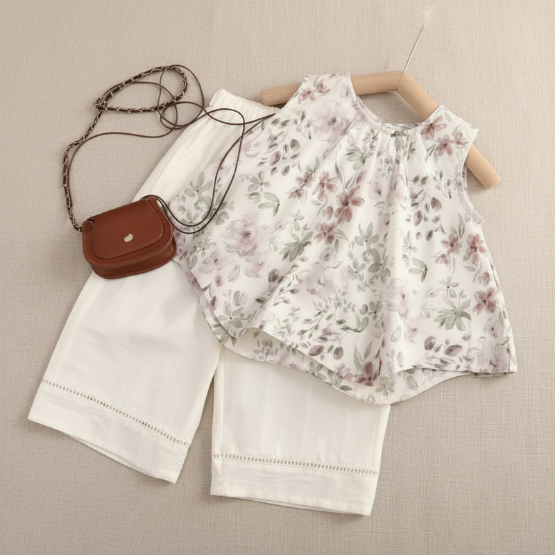 Sleeveless Tops & Pants – Delicato ed elegante – Set estivo per bambini