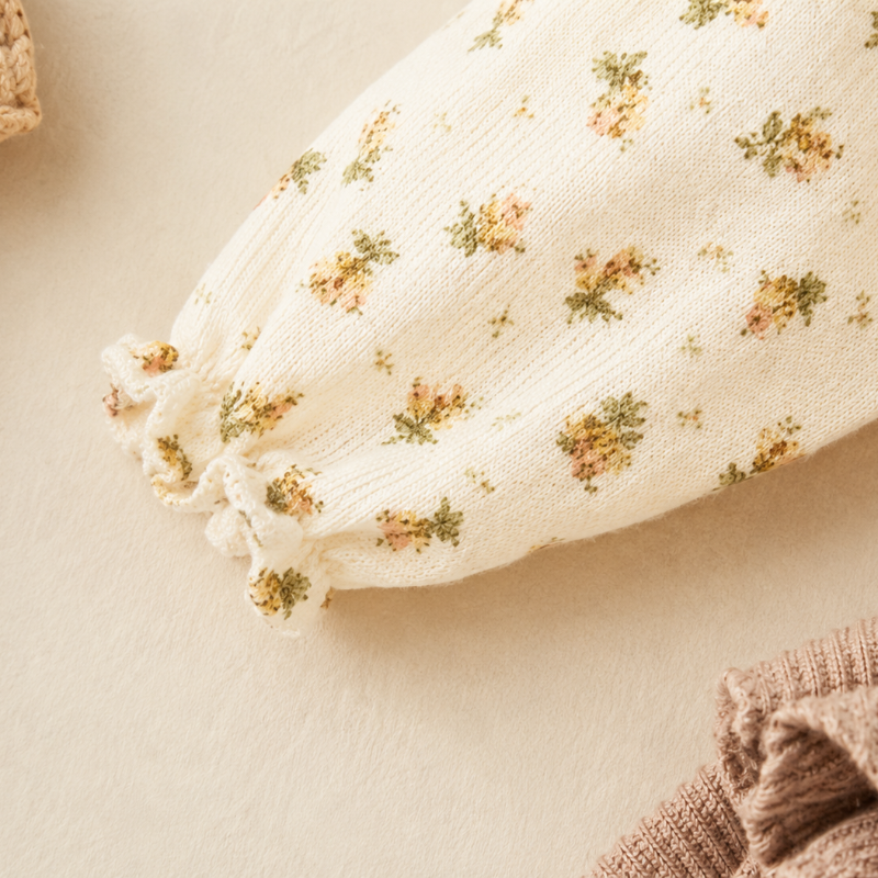 SweetPea – Completo per neonata con volant e stampa floreale