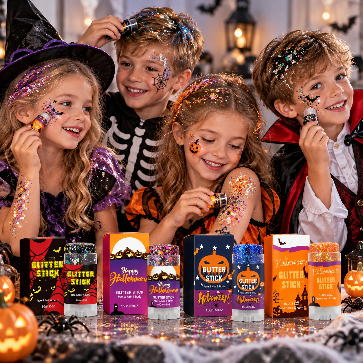 GlitterPop – Scintillante e festoso – Stick glitterato di Halloween per viso, capelli e corpo