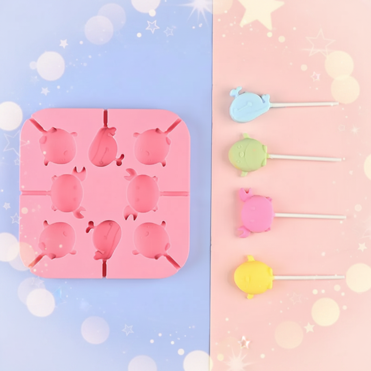 SweetPop – Dolcetti consapevoli – Set di stampi in silicone per lecca-lecca